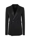 Sapio Double Breasted Blazer Jacket In Black
