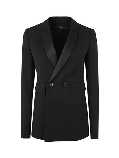Sapio Double Breasted Blazer Jacket In Black