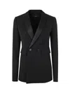Sapio Double Breasted Blazer Jacket In Black