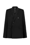 Sapio Double Breasted Blazer Jacket In Black