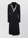 Sapio Gabardine Smoking Double Breasted Coat In Black
