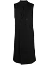Sapio Double-breasted Sleeveless Coat In Black