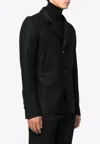 Sapio Double-breasted Wool-blend Jacket In Black