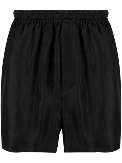 Sapio Elastic-waistband Satin Shorts In Black