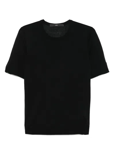Sapio Fine-knit T-shirt In Blue