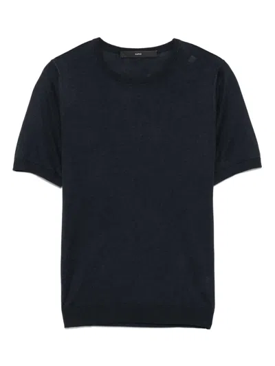 Sapio Fine-knit T-shirt In Blue