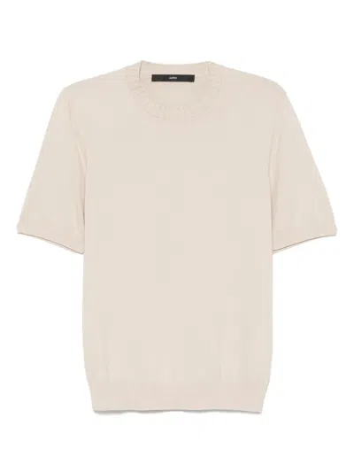 Sapio Fine-knit T-shirt In Neutrals