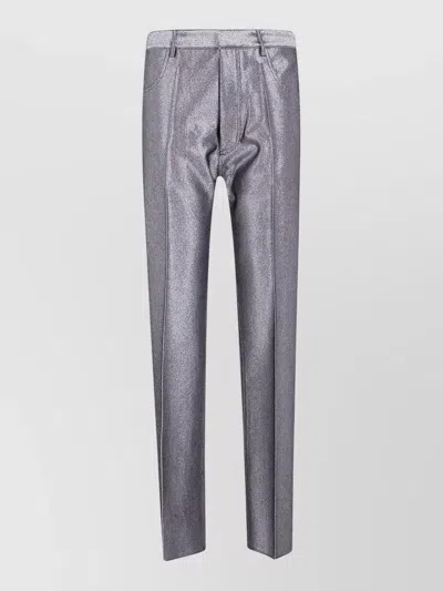 Sapio Five Pocket Denim Pants Front Crease In Metallic