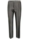 Sapio Textured Fabric Flared Trousers And Pockets In Gray