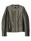 Sapio Frayed-edge Metallic Jacket In Black
