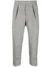Sapio Graphic-print Cropped Tailored Trousers In Grey