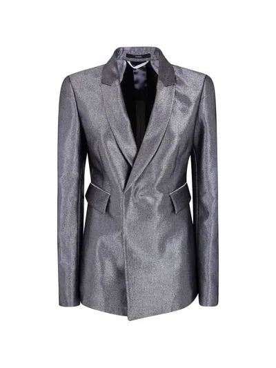 Sapio Grey Denim Blazer In Multi