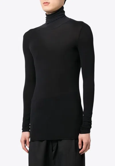 Sapio High-neck Long-sleeved T-shirt In Black