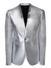 Sapio Metallic Single Breasted Jacket In Gray