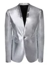 Sapio Metallic Single Breasted Jacket In Gray