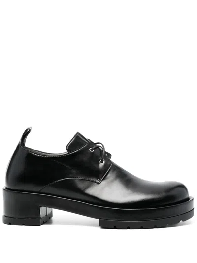 Sapio Lace-up Leather Derby Shoes In Schwarz