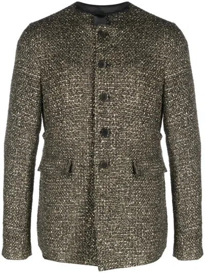 Sapio Lamé-effect Bouclé Jacket In Gold