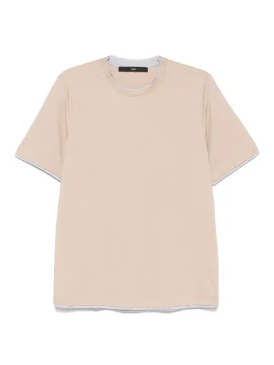Sapio Layered-detail T-shirt In Neutrals