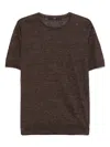 Sapio Fine-knit T-shirt In Brown
