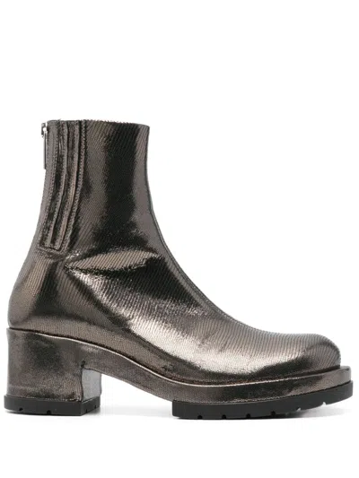 Sapio Lizard-skin Effect Boots In Grey