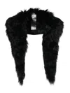 Sapio Soft Faux Fur Long Scarf Accessory In Black