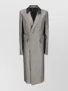 Sapio Long Textured Coat Notch Lapel In Gray