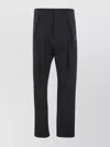 Sapio Loose Fit Wool Trousers With Flap Pockets In Blue