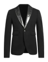 Sapio Lapel Detail Smoking Blazer With Flap Pockets In Black
