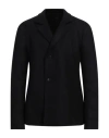 Sapio Double-breasted Cotton-wool Blazer In Black