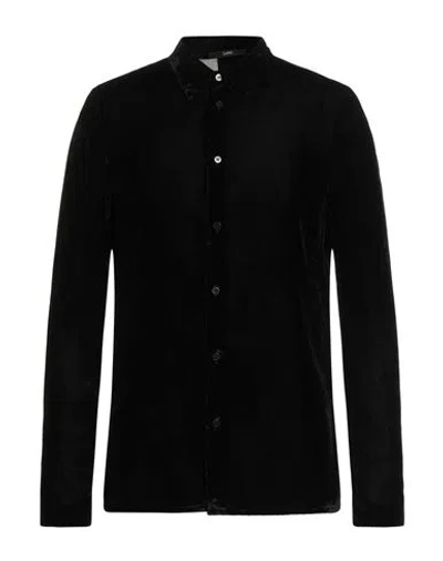 Sapio Man Shirt Black Size 40 Rayon, Polyester