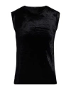 Sapio Man Sweater Black Size 40 Viscose, Polyamide, Polyurethane In Black