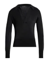 Sapio Man Sweater Black Size 40 Viscose, Polyamide, Polyurethane In Black