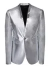 Sapio Metallic Single Breasted Jacket In Gray