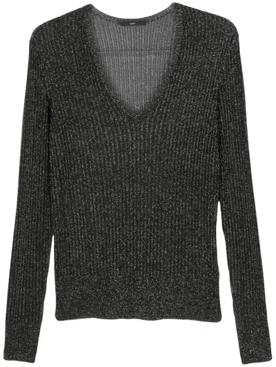 Sapio Metallic-threading Jumper In Black