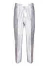 Sapio Silver Lurex Canvas Trousers In Metallic