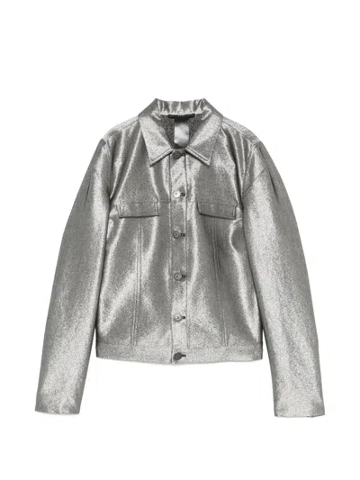 Sapio Metallic-finish Jacket In Gray