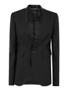 Sapio Single-breasted Blazer Jacket In Black