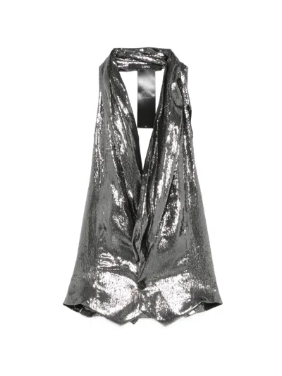 Sapio Nº 12f Halterneck Waistcoat In Silver