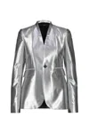 Sapio Metallic Single Breasted Jacket In Gray