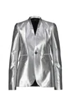 Sapio Metallic Single Breasted Jacket In Gray