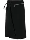 Sapio N45 Zip-up Asymmetric Wool Skirt In Black