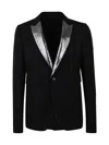 Sapio Lapel Detail Smoking Blazer With Flap Pockets In Black  