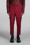Sapio N7 Pants In Bordeaux Polyester In Red