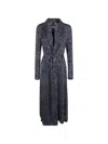 Sapio Devoree Midi Dress Belted Waist Buttons In Gray