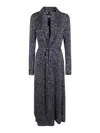 Sapio Devoree Midi Dress Belted Waist Buttons In Gray