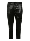 Sapio Cropped Trousers With Shiny Finish And Side Pocket In Black