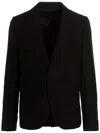 Sapio Jacquard Blazer Jacket Notched Lapel In Black
