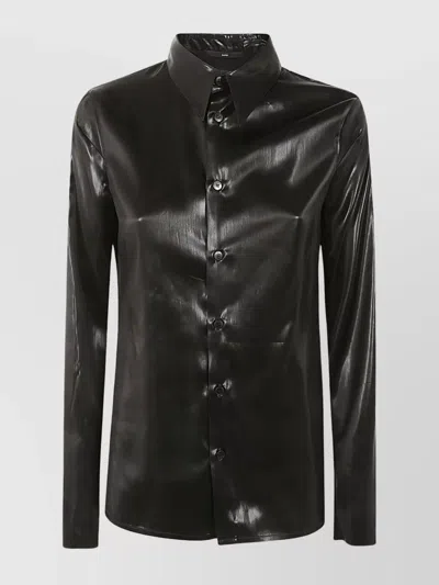 SAPIO POINTED COLLAR LONG SLEEVES SHIRT WITH SHINY FINISH