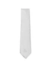 Sapio Polka-dot Herringbone-pattern Tie In Gray