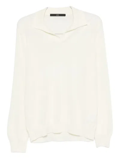 Sapio Polo-collar Sweater In Neutral